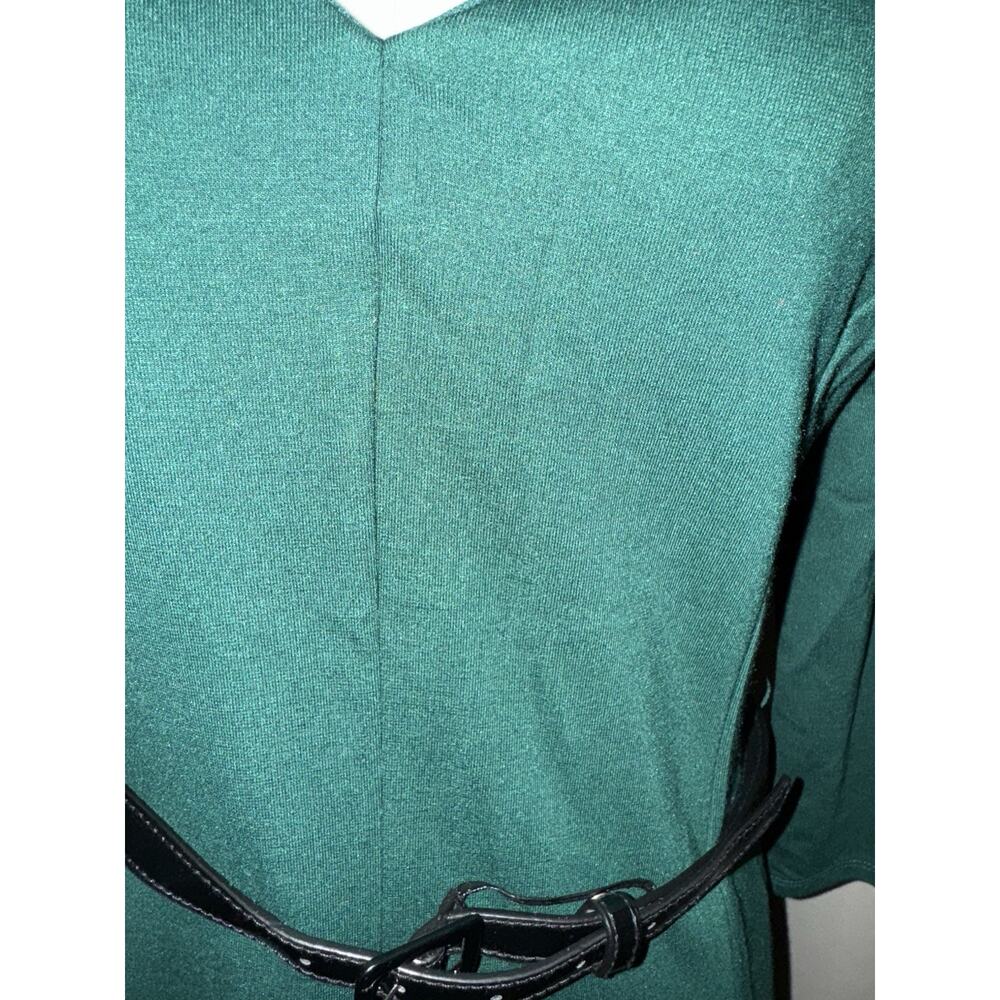 BOG2 Free Lands End Green a Line Dress With Belt NWOT S - Picture 2 of 7